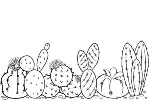 ilustración de un cactus con hojas vector