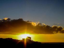 Sunset over the sea photo