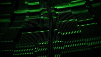 Abstract data center motion background animation with green glowing lights. This modern technology background is a seamless loop. video