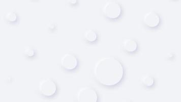 modisch sauber Weiß Neomorphismus Bewegung Hintergrund Animation mit ein wiederholen Muster von extrudiert Kugeln. diese minimalistisch abstrakt Hintergrund ist ein nahtlos Schleife und Pops im und aus von Fokus. video