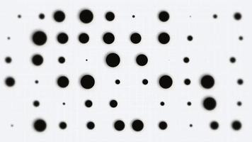 modisch abstrakt Bewegung Hintergrund Animation mit sanft ziehen um schwarz Punkte auf ein Gitter Muster. diese stilvoll Hintergrund ist ein nahtlos Schleife. video