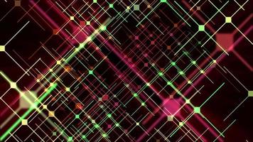 Abstract geometric motion background with glowing neon shapes and lines. Loopable and full hd. video