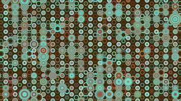 Trendy 1970s retro pattern background animation with colourful circles and concentric circles. This fun vintage motion background is full HD and a seamless loop. video