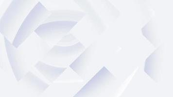 Clean white motion background animation with rotating refracted curved geometric shapes in a cubism style. This abstract minimalist background is a seamless loop. video