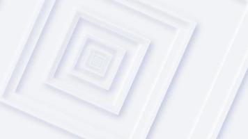 modisch sauber Weiß Neomorphismus Stil Bewegung Hintergrund Animation mit rotierend Quadrate. diese minimalistisch abstrakt Hintergrund Pops im und aus von Fokus und ist ein nahtlos Schleife. video