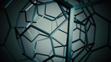 Rotating dark metallic pentagon and hexagon shapes. Looping, full HD motion background. video