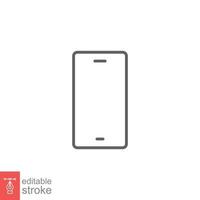 móvil teléfono línea icono. sencillo contorno estilo. mínimo teléfono inteligente, teléfono, célula teléfono, tecnología concepto. vector ilustración aislado en blanco antecedentes. editable carrera eps 10