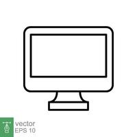 Monitor line icon. Simple outline style. Screen, tv, desktop computer display concept. Vector illustration isolated on white background. EPS 10.