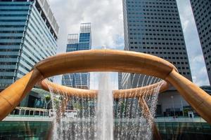 Fountain of wealth, the biggest fountain in the world near Suntec towers at Singapore  on July 11, 2016, landmark photo