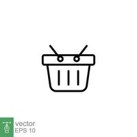 Shopping basket icon. Simple line style for web template and app. Shop, cart, bag, store, online, purchase, buy, retail, vector illustration design on white background. EPS 10.