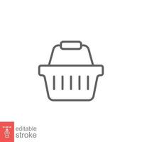 Shopping basket icon. Simple line style for web template and app. Shop, cart, bag, store, online, purchase, buy, retail, vector illustration design on white background. Editable stroke EPS 10.