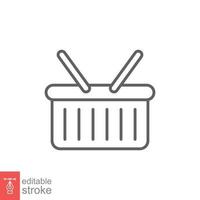 Shopping basket icon. Simple line style for web template and app. Shop, cart, bag, store, online, purchase, buy, retail, vector illustration design on white background. Editable stroke EPS 10.