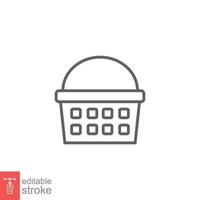 Shopping basket icon. Simple line style for web template and app. Shop, cart, bag, store, online, purchase, buy, retail, vector illustration design on white background. Editable stroke EPS 10.