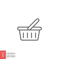 Shopping basket icon. Simple line style for web template and app. Shop, cart, bag, store, online, purchase, buy, retail, vector illustration design on white background. Editable stroke EPS 10.