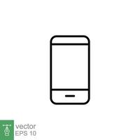 móvil teléfono línea icono. sencillo contorno estilo. mínimo teléfono inteligente, teléfono, célula teléfono, tecnología concepto. vector ilustración aislado en blanco antecedentes. eps 10