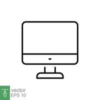 Monitor line icon. Simple outline style. Screen, tv, desktop computer display concept. Vector illustration isolated on white background. EPS 10.