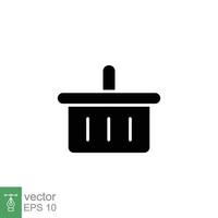 Shopping basket icon. Simple solid style for web template and app. Black silhouette symbol. Shop, cart, purchase, buy, retail, vector illustration design on white background. EPS 10.