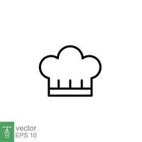 Chef hat line icon. Simple outline style. Toque, chef, cook, table, restaurant concept. Vector illustration isolated on white background. EPS 10.