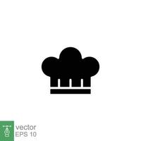 Chef hat icon. Simple solid style. Toque, chef, cook, table, restaurant concept. Black silhouette, glyph symbol. Vector illustration isolated on white background. EPS 10.
