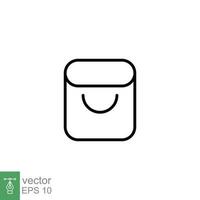 Shopping bag icon. Simple outline style. Paper bag line symbol. Shop, cart, store, online, purchase, buy, retail, vector illustration design on white background. EPS 10.