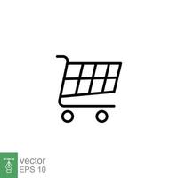Shopping cart icon. Simple line style for web template and app. Shop, basket, bag, store, online, purchase, buy, retail, vector illustration design on white background. EPS 10.