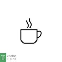 Coffee line icon. Simple outline style. Drink, glass, tea, water, chocolate, coffee cup, kitchen, restaurant concept. Vector illustration isolated on white background. EPS 10.
