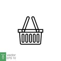 Shopping basket icon. Simple line style for web template and app. Shop, cart, bag, store, online, purchase, buy, retail, vector illustration design on white background. EPS 10.