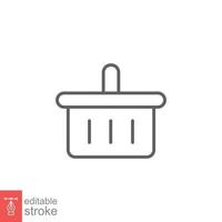 Shopping basket icon. Simple line style for web template and app. Shop, cart, bag, store, online, purchase, buy, retail, vector illustration design on white background. Editable stroke EPS 10.