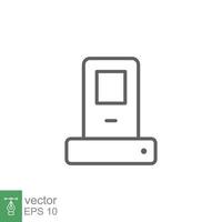 Phone docking station line icon. Simple outline style for web and app. Vector illustration isolated on white background. Editable stroke EPS 10.