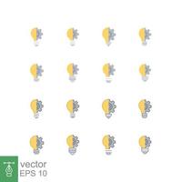 Idea icon. Simple flat style. Set of innovation icons. Lightbulb with gear wheel. Creative, digital disruption concept. Vector illustration isolated on white background. EPS 10.