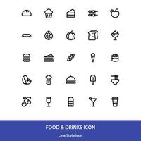 Food and drinks icon in outline style vector