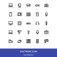 Electronic icon pack in outline style vector