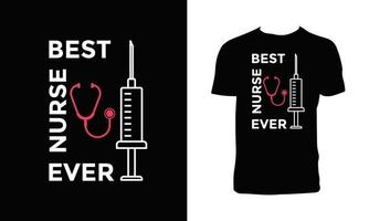 Nurse Typography Tee Design. vector