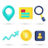 3d icons set in a minimalistic style for the interface of applications and web pages Ui vector design