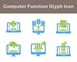 computadora función vector icono conjunto