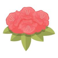 Beautiful rhododendron icon cartoon vector. Flower plant vector