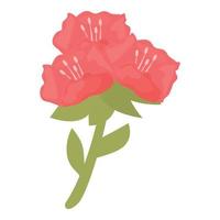 Rhododendron floral icon cartoon vector. Flower plant vector