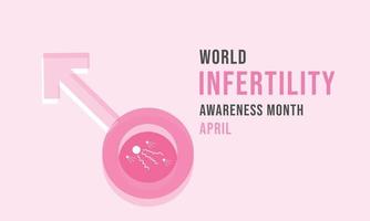 April is world infertility awareness month. Template for background, banner, card, poster vector