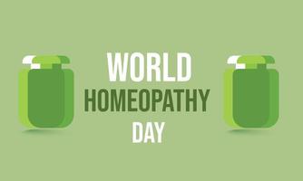 World Homeopathy day. Template for background, banner, card, poster vector