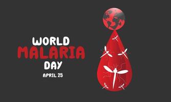 World Malaria Day. Template for background, banner, card, poster vector