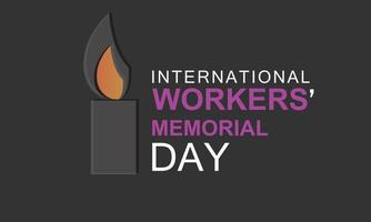 International workers memorial day. Template for background, banner, card, poster vector