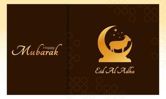 Eid Mubarak Eid Al Adha Festival Greeting Card Banner Islamic for Celebrate Muslim Holy Month Vector Illustration