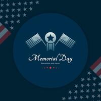 USA Memorial Day Greeting Card Banner Poster for Honoring All Who Served Vector Illustration