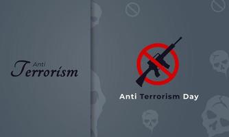 Anti Terrorism Day Greeting Card Banner Poster for Stop Terrorism Vector Illustration