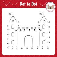 Dot to dot educational game.Connect the dots. vector