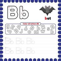 Logical printable worksheet alphabet beginning sounds flip book in black  and white.Letter B. Trace words for pictures. butterfly, ball, banana, boat  25338581 Vector Art at Vecteezy