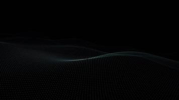 Minimalist dark motion background with a gently flowing digital fractal wave. This abstract technology background is full HD and a seamless loop. video