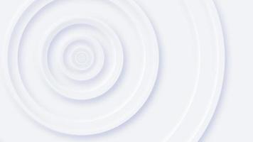 modisch sauber Weiß Neomorphismus Bewegung Hintergrund Animation mit ausstrahlen konzentrisch Kreise. diese minimalistisch abstrakt Hintergrund ist ein nahtlos Schleife.