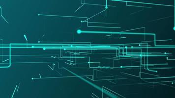 abstrakt Technik 3d Schaltkreis Tafel gestylt Hintergrund mit schnell ziehen um Knoten übertragen Digital Daten. diese modern Technologie Bewegung Hintergrund ist ein nahtlos Schleife. video