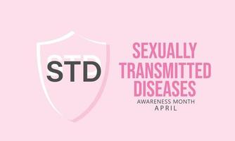 April is Sexually Transmitted diseases  Awareness Month. Template for background, banner, card, poster vector